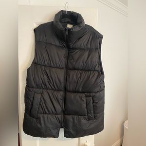 H&M sleeveless jacket, long puffer vest - L